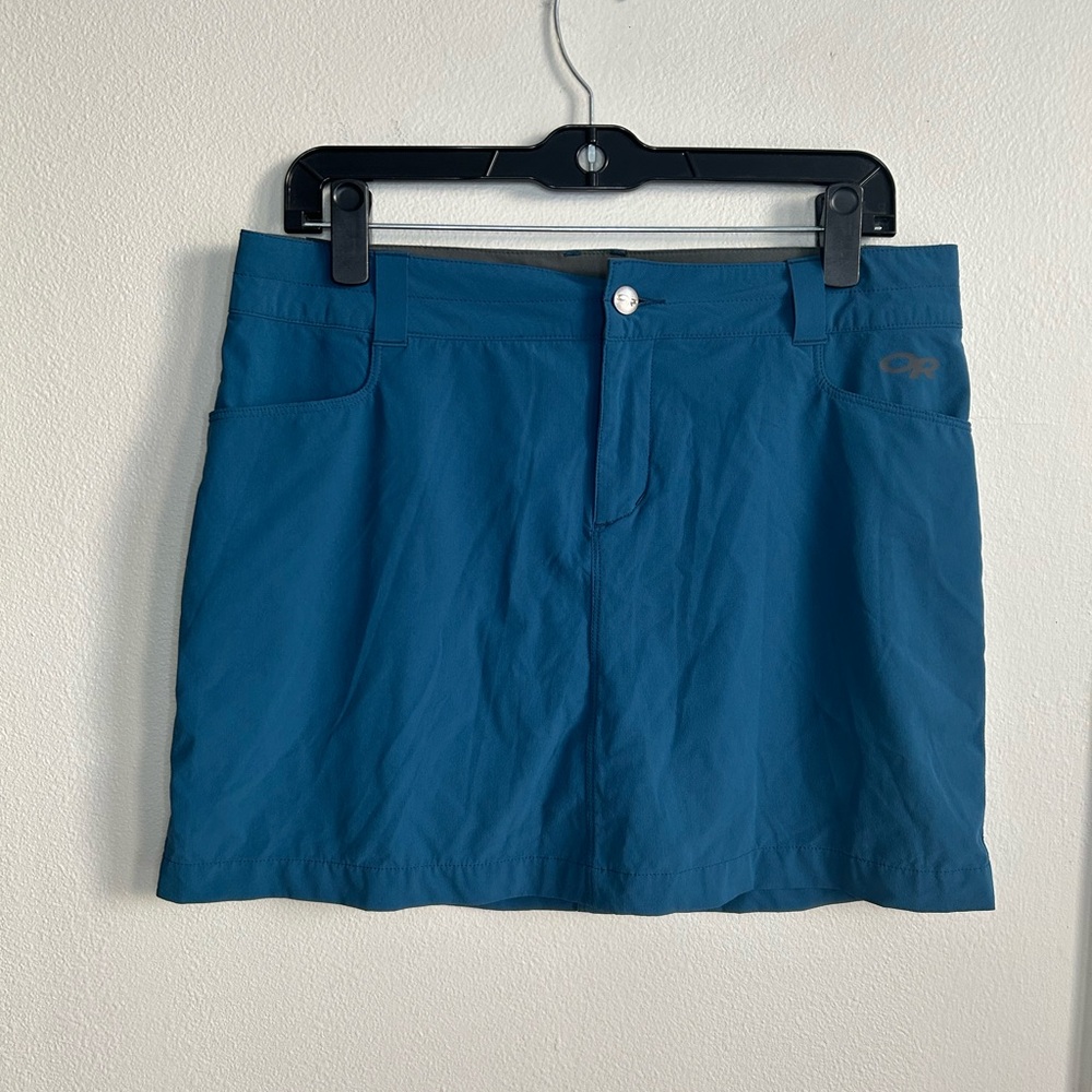 Outdoor Research Athletic Hiking Skort Skirt Built In Shorts Blue Nylon Sz 10